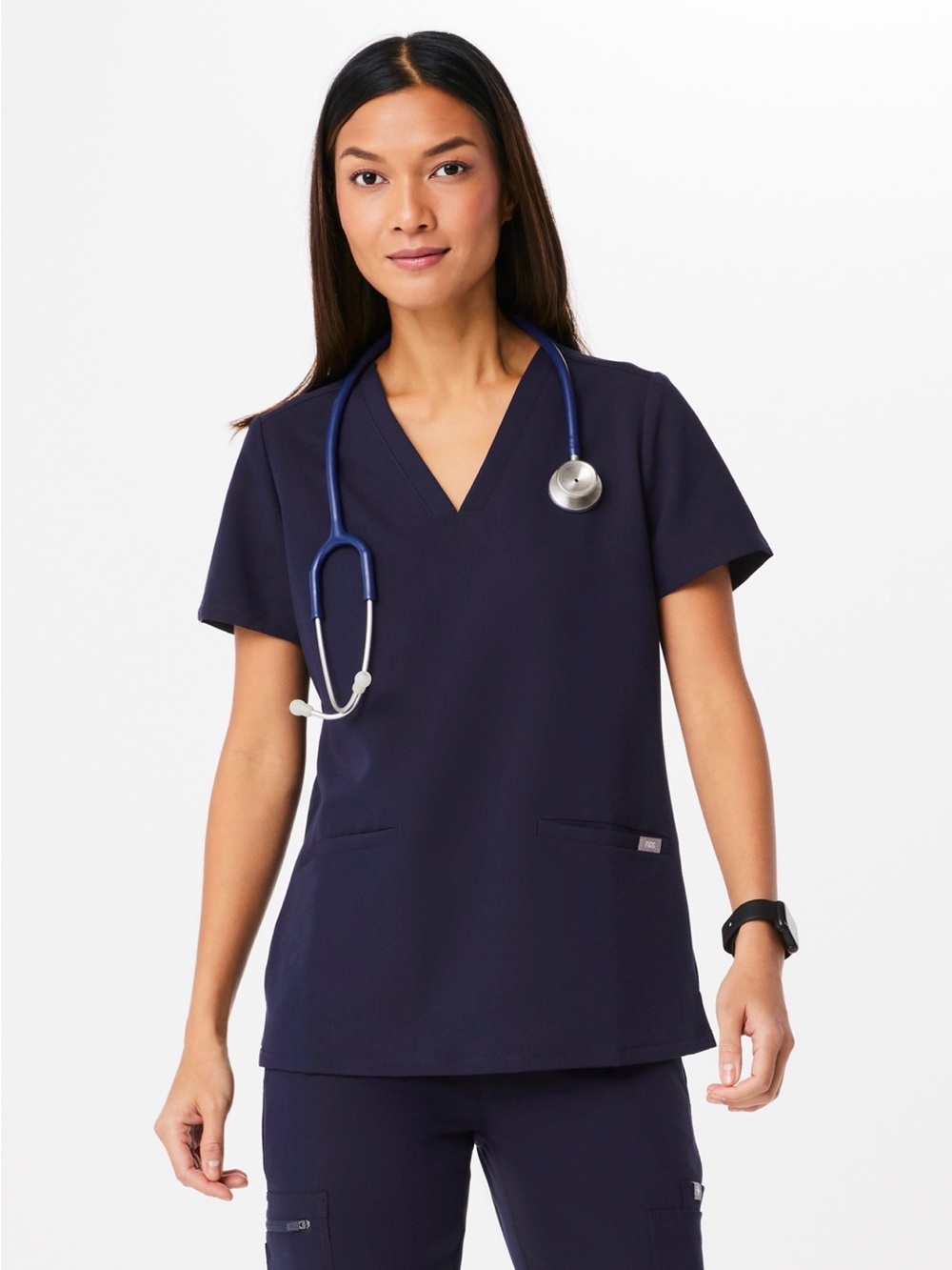 FIGS Casma Three Pocket Scrub Top Navy Size XL PO 1518